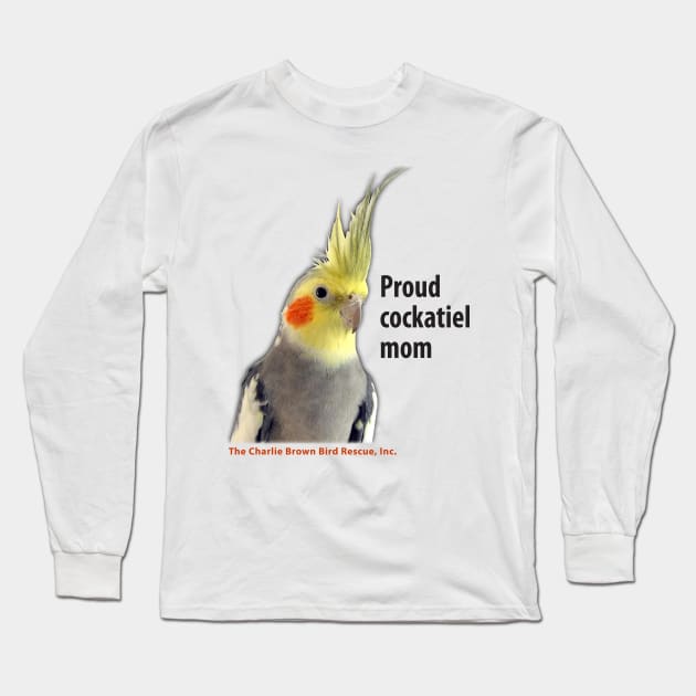 CB cockatiel mom - black type Long Sleeve T-Shirt by Just Winging It Designs